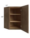 Midtown Mocha Shaker 24x30 Diagonal Corner Wall Cabinet