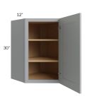 Asheville Grey Shaker 24x30 Diagonal Corner Wall Cabinet