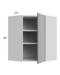 Milan Grey Gloss 24x30 Diagonal Corner Wall Cabinet