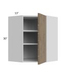 Milan Pecan 24x30 Diagonal Corner Wall Cabinet
