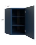 Portland Navy Blue 24x30 Wall Diagonal Corner Cabinet