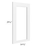 Aspen White Shaker 24x30 Wall Diagonal Corner Glass Door Only with Glass Included