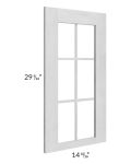 Heather Grey Shaker 24x30 Wall Diagonal Corner Mullion Glass Door Only with Glass Included