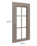 Providence Natural Grey 24x30 Wall Diagonal Corner Mullion Glass Door Only with Glass Included