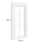 Providence White 24x30 Diagonal Corner Mullion Glass Door Only with Glass Included 