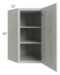 Heather Grey Shaker 24x36 Wall Diagonal Corner Cabinet