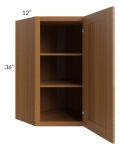Artisan Walnut Shaker 24x36 Wall Diagonal Corner Cabinet