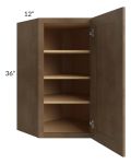 Midtown Mocha Shaker 24x36 Diagonal Corner Wall Cabinet