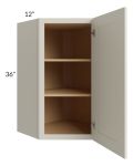Asheville Cloud Shaker 24x36 Diagonal Corner Wall Cabinet