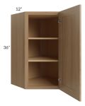Asheville Rift Oak Shaker 24x36 Diagonal Corner Wall Cabinet