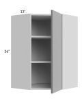 Milan Grey Gloss 24x36 Diagonal Corner Wall Cabinet