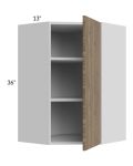 Milan Pecan 24x36 Diagonal Corner Wall Cabinet