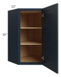 Southport Blue Shaker 24x36 Wall Diagonal Corner Cabinet