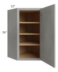 Gramercy Grey Mist 24x36 Diagonal Corner Wall Cabinet