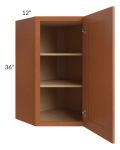 Lexington Cinnamon Glaze 24x36 Wall Diagonal Corner Cabinet