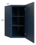 Portland Navy Blue 24x36 Wall Diagonal Corner Cabinet
