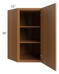 Portland Walnut 24x36 Wall Diagonal Corner Cabinet