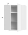 Venetian White Matte 24x36 Wall Diagonal Corner Cabinet