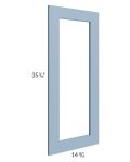 Sky Blue Shaker 24x36 Wall Diagonal Corner Glass Door Only with Glass Included