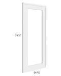 Portland White 24x36 Wall Diagonal Corner Glass Door Only with Glass Included 
