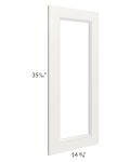 Providence Cream Glaze 27x36x15 Wall Diagonal Corner Glass Door Only with Glass Included