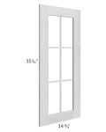 Heather Grey Shaker 24x36 Wall Diagonal Corner Mullion Glass Door Only with Glass Included