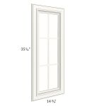 Signature Vanilla 24x36 Wall Diagonal Corner Mullion Glass Door Only with Glass Included