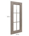 Providence Natural Grey 24x36 Wall Diagonal Corner Mullion Glass Door Only with Glass Included