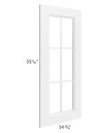 Providence White 24x36 Diagonal Corner Mullion Glass Door Only with Glass Included 