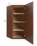 Phoenix Caramel Glaze 24x42 Wall Diagonal Corner Cabinet