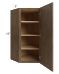 Midtown Mocha Shaker 24x42 Diagonal Corner Wall Cabinet