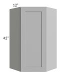 Midtown Painted Grey Shaker 24x42 Diagonal Corner Wall Cabinet