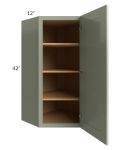 Midtown Pistachio Green Shaker 24x42 Diagonal Corner Wall Cabinet