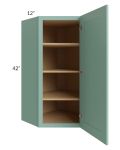 Midtown Mint Green Shaker 24x42 Diagonal Corner Wall Cabinet