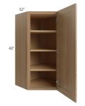 Asheville Rift Oak Shaker 24x42 Diagonal Corner Wall Cabinet