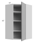 Milan Grey Gloss 24x42 Diagonal Corner Wall Cabinet