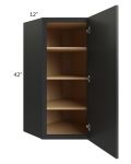 Vienna Black 24x42 Diagonal Corner Wall Cabinet