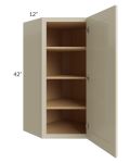 Stratton Khaki Shaker 24x42 Wall Diagonal Corner Cabinet 