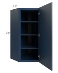 Portland Navy Blue 24x42 Wall Diagonal Corner Cabinet 