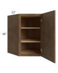Midtown Mocha Shaker 27x30 Diagonal Corner Wall Cabinet
