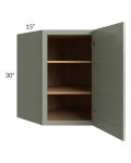 Midtown Pistachio Green Shaker 27x30 Diagonal Corner Wall Cabinet