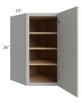 Tuscan Painted Grey 27x36 Diagonal Corner Wall Cabinet