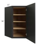 Midtown Black Shaker 27x36 Diagonal Corner Wall Cabinet