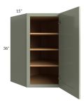 Midtown Pistachio Green Shaker 27x36 Diagonal Corner Wall Cabinet