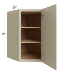 Stratton Khaki Shaker 27x36 Wall Diagonal Corner Cabinet - Out of stock through mid April