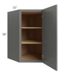 Stratton Dark Grey Shaker 27x36 Wall Diagonal Corner Cabinet - Out of stock through mid April