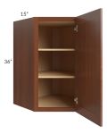 Phoenix Caramel Glaze 27x36 Wall Diagonal Corner Cabinet