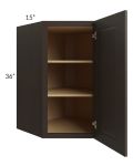 Southport Espresso Shaker 27x36 Wall Diagonal Corner Cabinet