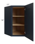 Southport Blue Shaker 27x36 Wall Diagonal Corner Cabinet