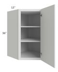Portland White 27x36x15 Wall Diagonal Corner Cabinet